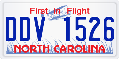 NC license plate DDV1526
