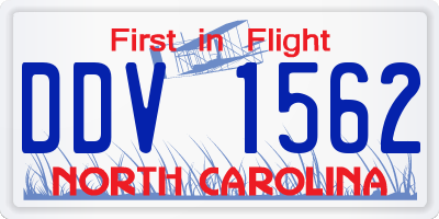 NC license plate DDV1562