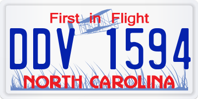 NC license plate DDV1594