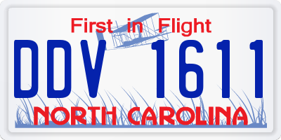 NC license plate DDV1611