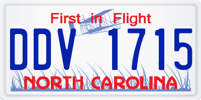 NC license plate DDV1715