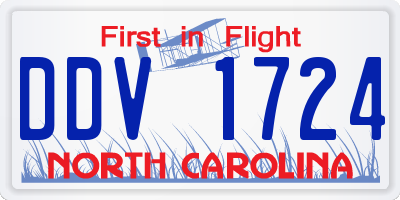 NC license plate DDV1724