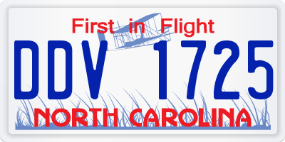 NC license plate DDV1725