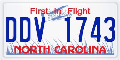 NC license plate DDV1743