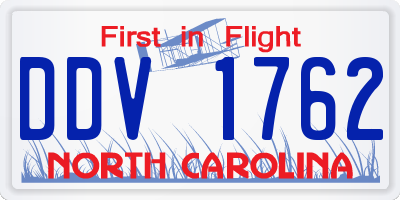 NC license plate DDV1762