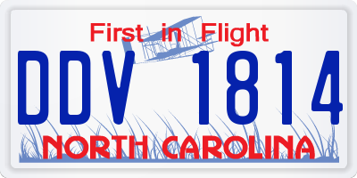 NC license plate DDV1814