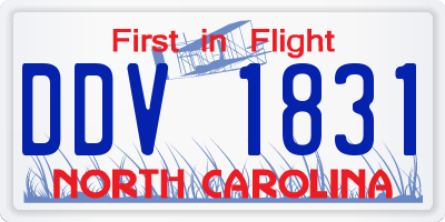NC license plate DDV1831