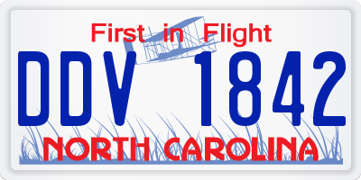 NC license plate DDV1842