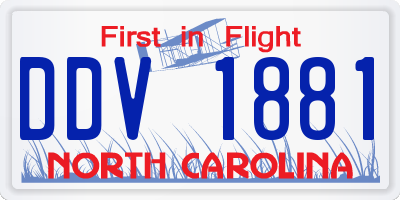 NC license plate DDV1881