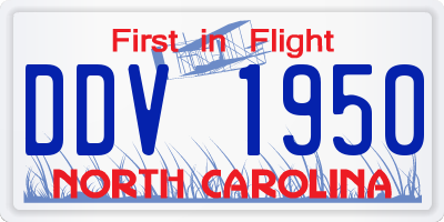 NC license plate DDV1950