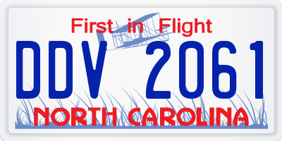 NC license plate DDV2061