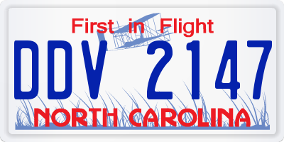 NC license plate DDV2147