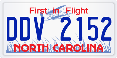 NC license plate DDV2152