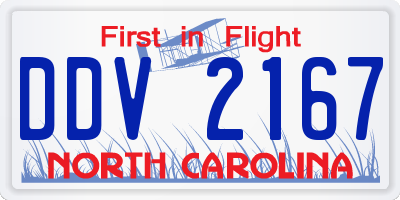 NC license plate DDV2167