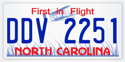 NC license plate DDV2251
