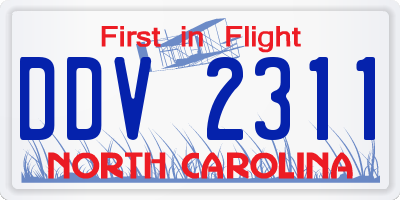NC license plate DDV2311
