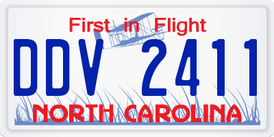 NC license plate DDV2411