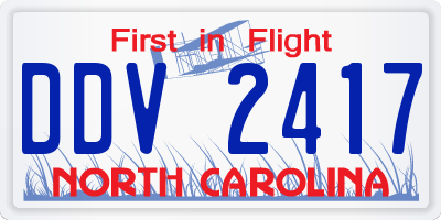 NC license plate DDV2417
