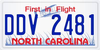 NC license plate DDV2481
