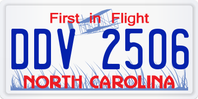 NC license plate DDV2506