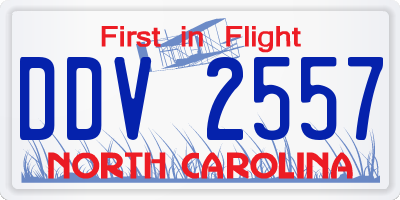 NC license plate DDV2557