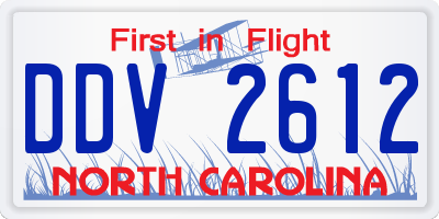 NC license plate DDV2612