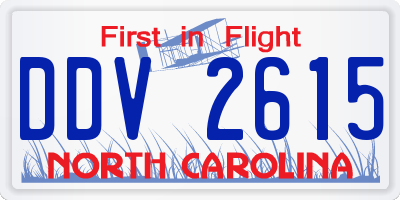 NC license plate DDV2615