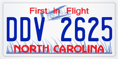 NC license plate DDV2625