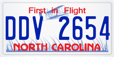 NC license plate DDV2654