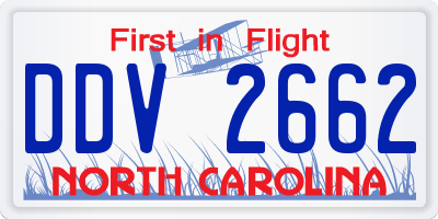 NC license plate DDV2662