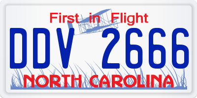 NC license plate DDV2666