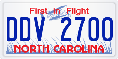 NC license plate DDV2700