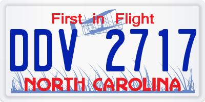 NC license plate DDV2717