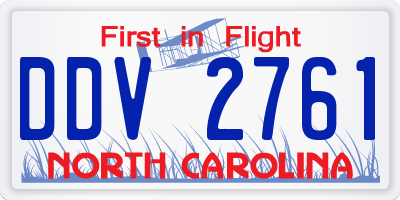 NC license plate DDV2761