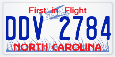 NC license plate DDV2784