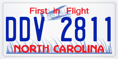 NC license plate DDV2811