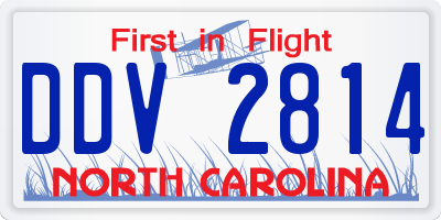 NC license plate DDV2814