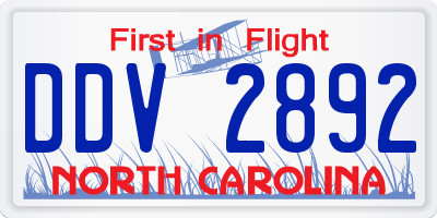 NC license plate DDV2892