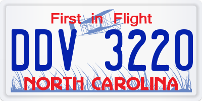 NC license plate DDV3220