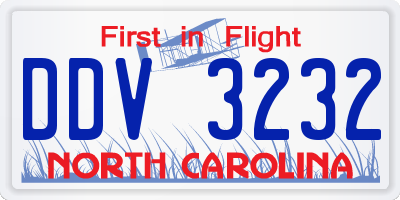NC license plate DDV3232