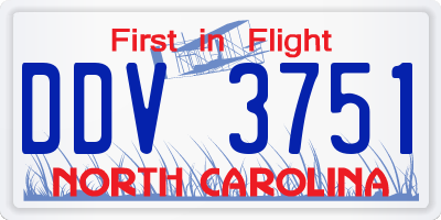 NC license plate DDV3751