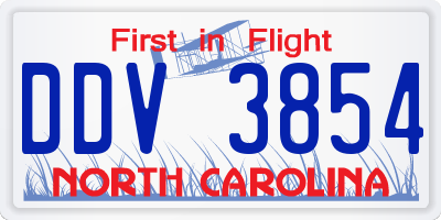 NC license plate DDV3854