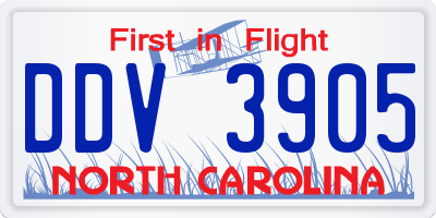 NC license plate DDV3905