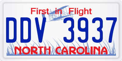 NC license plate DDV3937
