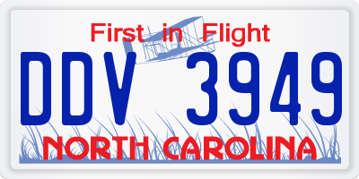 NC license plate DDV3949