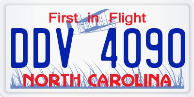 NC license plate DDV4090