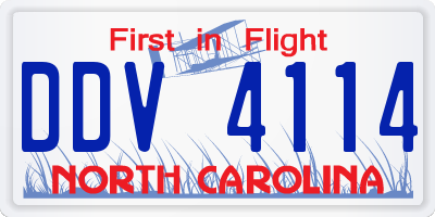 NC license plate DDV4114