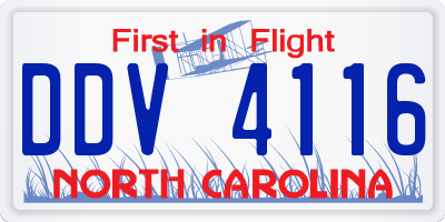 NC license plate DDV4116