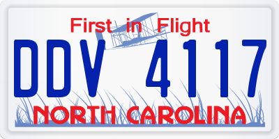 NC license plate DDV4117
