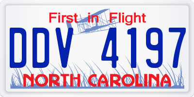 NC license plate DDV4197